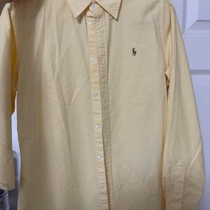 Ralph Lauren Women's Light Yellow Button Down Shirt